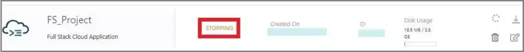 Dev Space Stopping Status
